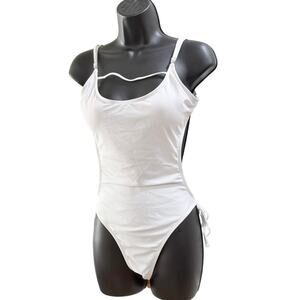 NEW Women's MonoKini Back Out Bathing Suit White Size L